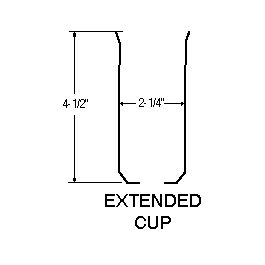 Extended 401 Cup only 4-1/2" Aluminum(WH) - ARGCO.COM