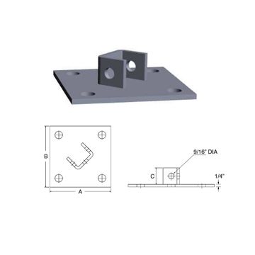 Strut Seven Hole Post Base 6" x 6" x 1-5/8" (Model P10)(10)