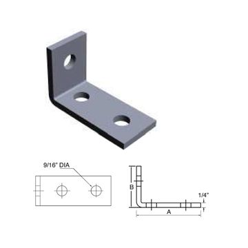 Strut Angle Fitting 90° Three Hole 3-7/8" x 1-7/8"(25)