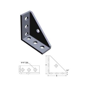 Strut Angle Fitting 90° Seven Hole 4-1/8" x 4-1/8"(25)