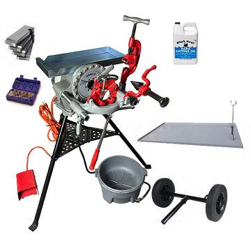 ARGCO 300 THREADING MACHINE WITH OUTSTANDING JAWS TURNS UP TO 6" PIPE FITS 15682 38 RPM