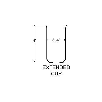 Extended 401 Cup only 4" Aluminum(WH)