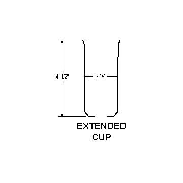 Extended 401 Cup only 4-1/2" Aluminum(WH)