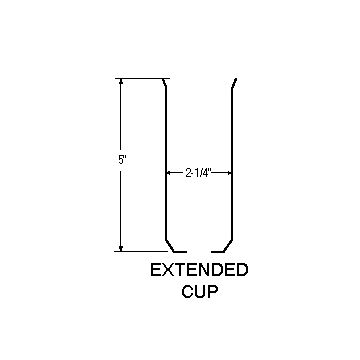 Extended 401 Cup only 5" Aluminum(WH)