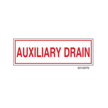 Sign Alum  6x2 Auxiliary Drain (100/1000/22#)