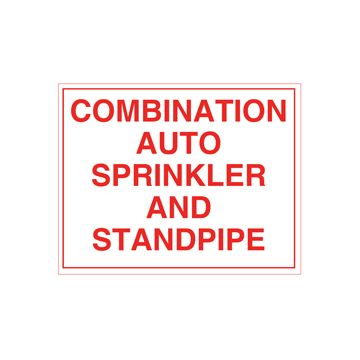 Sign Alum 12x10 Combo Auto Sprinkler & Standpipe