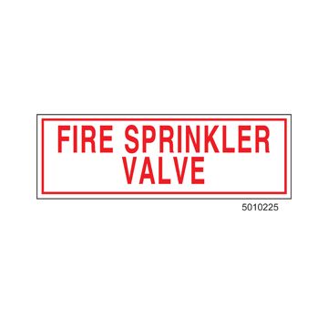 Sign Alum 6x2 Fire Sprinkler Valve  (100/1000/22#)