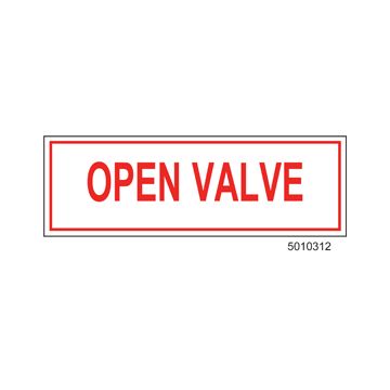 Sign Alum  6x2 Open Valve (100/1000/22#)