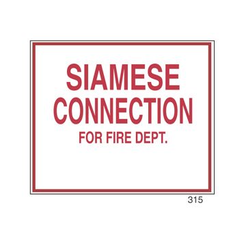 Sign Alum 12x10 Siamese Connection for Fire Dept (200/64#)