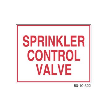 Sign Alum 9x7 Sprinkler Control Valve (500/73#)