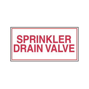 Sign Alum 12x6 Sprinkler Drain Valve