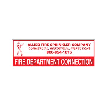 Sign Alum Personalized 6x2 Fire Dept Connection (100/3.4#)