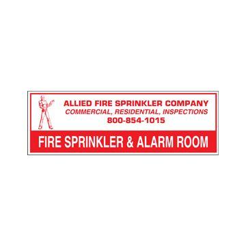 Sign Alum Personalized 6x2 Fire Sprinkler & Alarm Room (100)