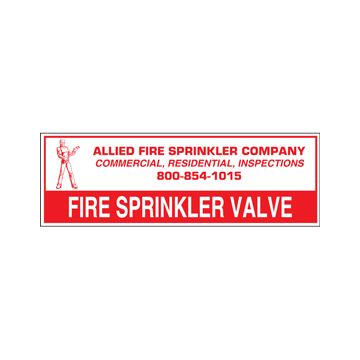 Sign Alum Personalized 6x2 Fire Sprinkler Valve (100/3.4#)