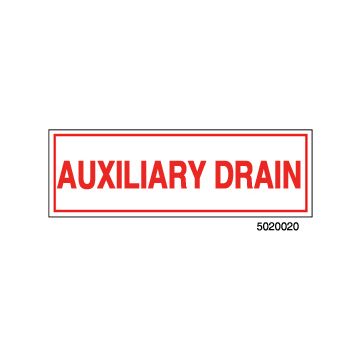 Sign Vinyl Decal 6x2 Auxiliary Drain (100/.6#)