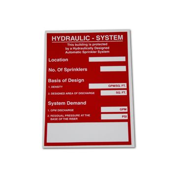 Sign Vinyl Decal 5x7 Hydraulic System (100/1.5#)
