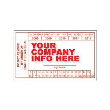 Sign Vinyl Personalized Decal 5x3 Inspection 5 YR (100/.6#)