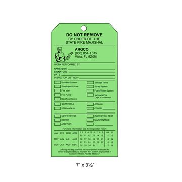 Tag Personalized (1000)FL Inspection Plastic Green (1-Sided)