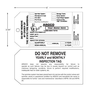 Tag Personalized (1000) FL Inspection Plastic (2-Sided)
