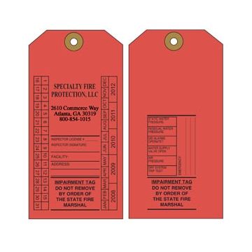 Tag Personalized(1000)GA 5yr Compliance Failure Red(2-sided)