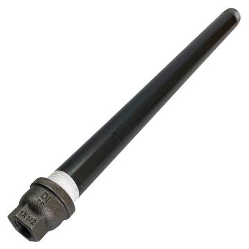 Pipe Nipple Steel 1" x 18" Black w/Assembled 1/2" Red. Coupling