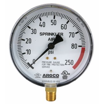 Fire Sprinkler Gauge 250# Air W/Retard Stl UL/FM USA