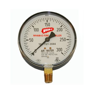 Fire Sprinkler Gauge Personalized 300# Air/Water Steel Back