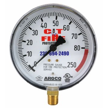 Fire Sprinkler Gauge Personalized 0-80-250##Air W/Retard UL/FM