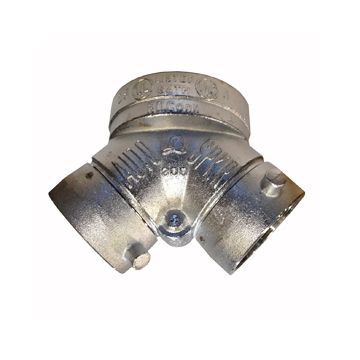 FDC Straight Siamese 4 x 2.5 x 2.5 NPT Rough Brass Chrome PL