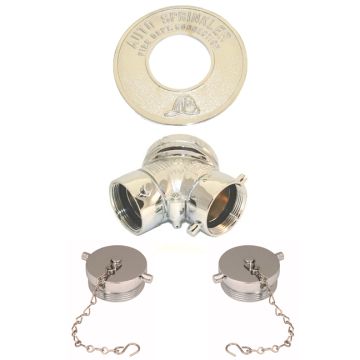 FDC Straight Siamese Chrome Plate Complete w/Plugs&WP-Auto S