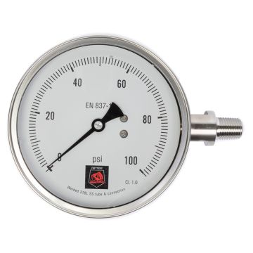 Riptide Glycerin Filled Calibrated Right Hand Gauge with Certificate
