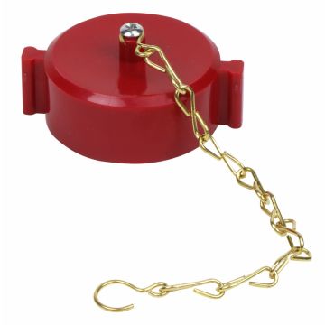 Fire Hose Cap & Chain 1-1/2"NST Plastic Red