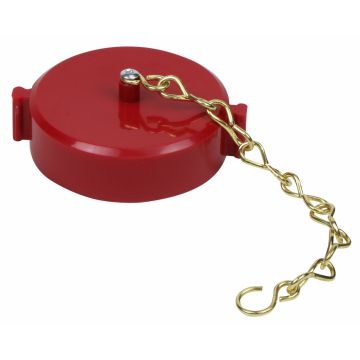 Fire Hose Cap & Chain  2-1/2"NST Plastic Red