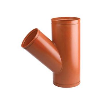 Grooved Lateral Wye 8" Painted Orange (Style 044)