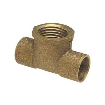 Copper Fitting 3/4"x3/4"x1/2"CxCxF Cast Br Tee(=Nibco 712)