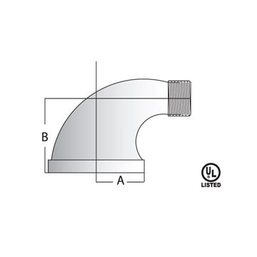 PIPE FITTING Malleable 90° St Elbow ½"(90/180)(=Anvil 1103)