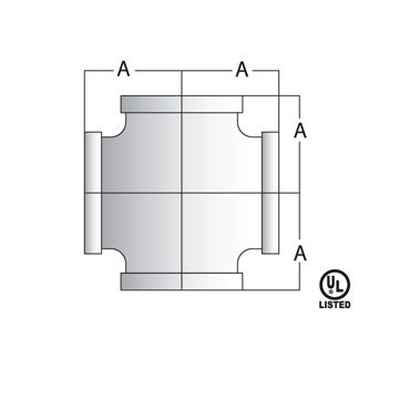 PIPE FITTING Malleable Iron Cross ¾" (30/60)(=Anvil 1107)