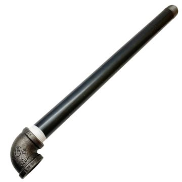 Pipe Nipple Steel 1" x 18" Black w/Assembled 1" 90 deg. Elbow