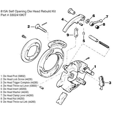 ARGCO Model #815A Self Opening Die Head Rebuild Kit for 300/535 Threading Machine