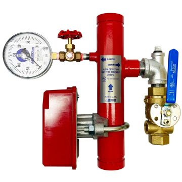 Potter Riser Manifold GROOVED 3" w/Test & Drain Valve