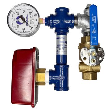 Fire Protection System Sensor Residential Riser 1" w/T&D Valve