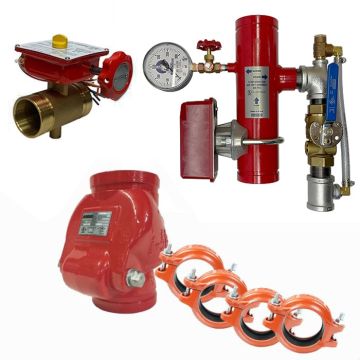 System Sensor Riser Manifold GROOVED 2" w/Pressure Relief, T&D, Bronze Butterball & Check Valve + 4 Couplings