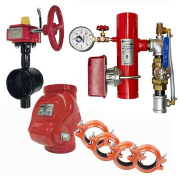 System Sensor Riser Manifold GROOVED 4" w/Pressure Relief, T&D, Butterfly & Check Valve + 4 Couplings