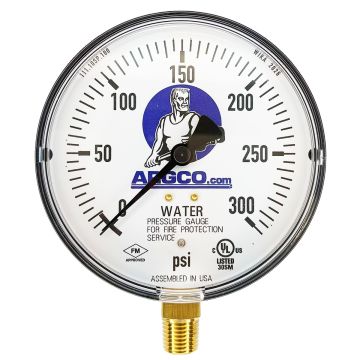 Fire Sprinkler Gauge 300#  Water UL/FM USA