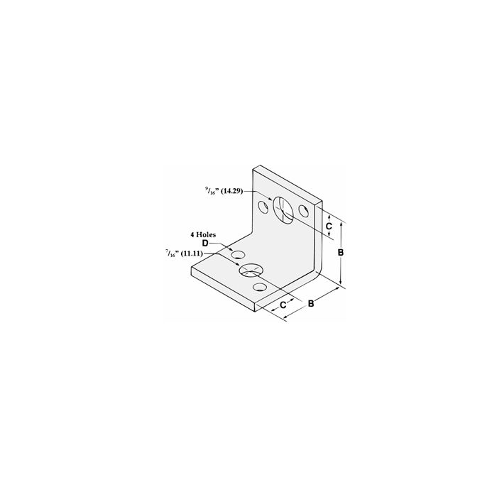 Reversible Side Beam Angle Bracket 3/8 x 1/2" (50/bx) Reversible Side Beam Angle Bracket 3/8 x 1/2" (50/bx)
