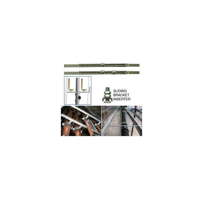 Sturdy Plumbing Bracket, Sliding 28" Commercial W/1 Inserter