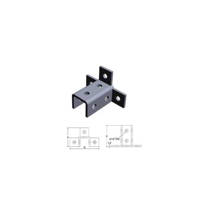Strut Fitting Triple Wing Connector Nine Hole(Model W20)(10)