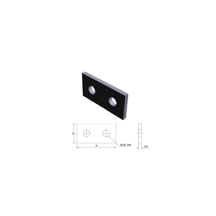 Strut Splice Plate Two Hole 3-1/4" x 1-5/8" F22 (25)