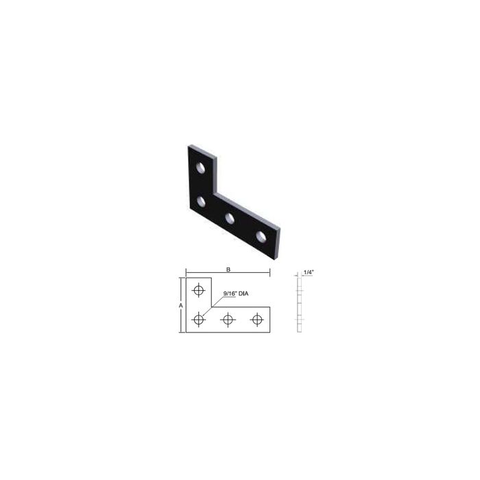 Strut Half Tee Plate Four Hole 3-1/2" x 5-3/8" F37 (20) Strut Half Tee Plate Four Hole 3-1/2" x 5-3/8" F37 (20)