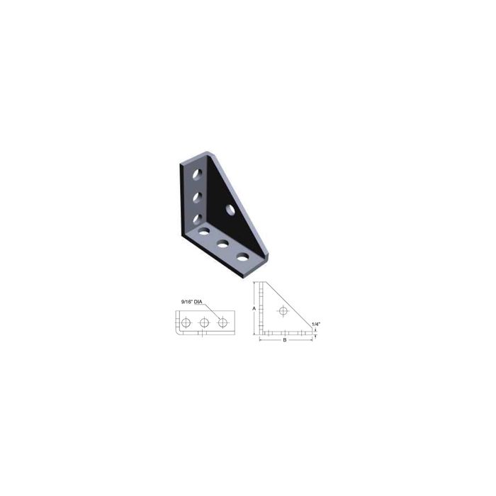 Strut Angle Fitting 90° Seven Hole 4-1/8" x 4-1/8"(25) Strut Angle Fitting 90° Seven Hole 4-1/8" x 4-1/8"(25)